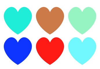 Colorful heart design on white background. Colorful heart Png.