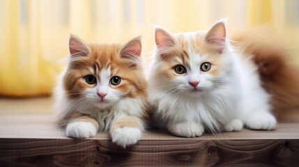 Fluffy Adorable Cat with Cute Features Generative AI