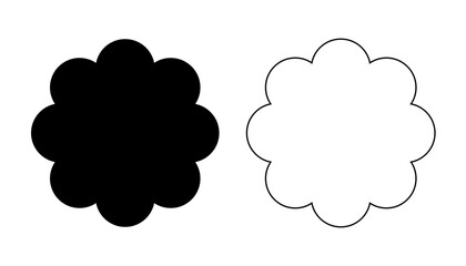 Flower cookie shape. Vector cookie cutter design. Daisy, flower black illustration, icon. Die cut, laser cutting. Shape for cutting.