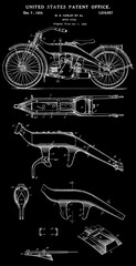 Obraz na płótnie Canvas vintage motorcycle patent, 1924