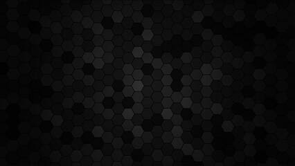 Abstract luxury dark hexagons black background. Futuristic technology concept. 3D Vector Technological Hexagonal Blocks Dark Gray Abstract Background. 3D Vector Dark Background. Vector illustration