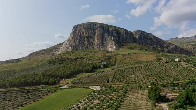 Aerial view of fields in Sciacca Agrigento Sicily Italy