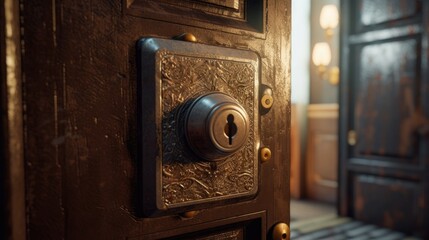 Antique door handle with an unusual design, with which we can travel back a century in time. Generative AI Technology 