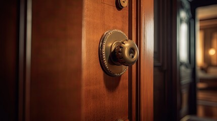 Obraz premium Antique door handle with an unusual design, with which we can travel back a century in time. Generative AI Technology 