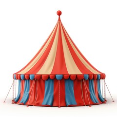 3D Cartoon Tent Isolated on White Background with Clipping Path, Full Depth of Field, and Focus Stacking Generative AI