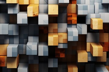 Abstract 3d rendering of geometric shapes. Beautiful background with cubes.