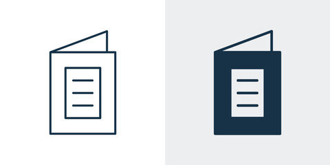 Document folder and paper case line icon vector