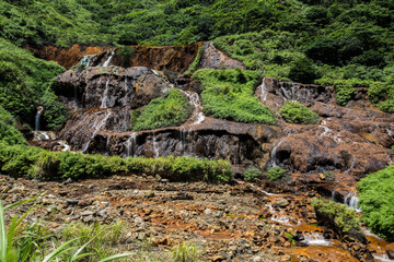 Golden Waterfall in Jinguashi, Taiwan