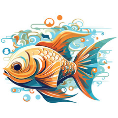 Fototapeta na wymiar Artistic Fish water color art