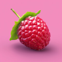 Highly Detailed Cartoon Style Raspberry
