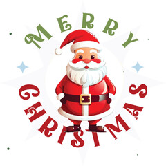 Fototapeta na wymiar Merry Christmas 25th December wishes vector illustration creative