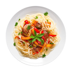 Lagman On White Plate, On Isolated Transparent Background, Png. Generative AI