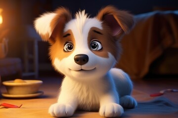 Fototapeta na wymiar Endearing Innocence: A Cute Adorable Puppy Dog Generative AI