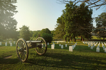 Fototapeta na wymiar Civil War cannon in Gettysburg National Cemetery