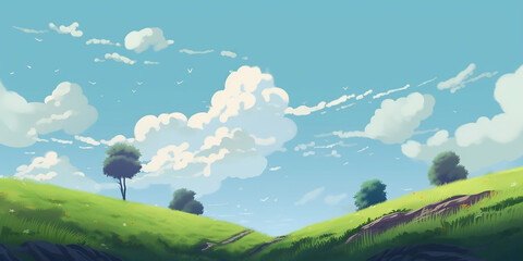 Fototapeta premium Simple nature sky with generative AI technology