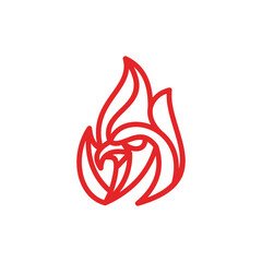 Eagle Head Flame Logo Vector Template Design, suitable for your design