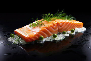 Perfectly Cooked Sousvide Salmon Aesthetically Beautiful Minimalist Style. Generative AI