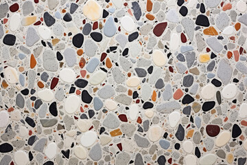 Terrazzo Floor Texture Of Natural Stone, Granite, Marble And Concrete Terrazzo Floors. Generative AI
