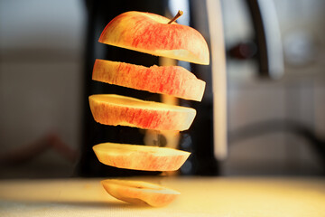 floating apple slices levitation