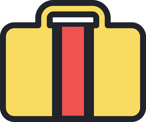 hand luggage flat icon.