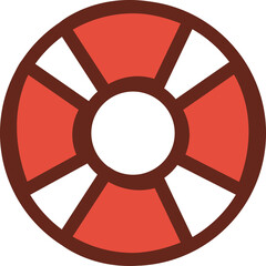 Fototapeta premium lifebuoy flat icon 3 colors.