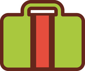 hand luggage flat icon 3 colors.