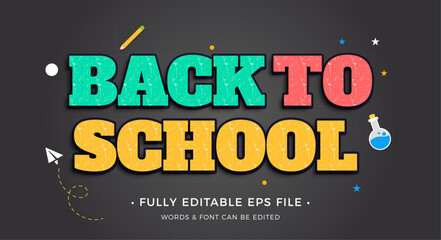 Back to School Text effect editable