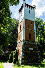 The old water tower, old fire tower. Targu Jiu, Romania. - obrazy, fototapety, plakaty