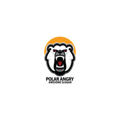 polar bear angry logo gaming mascot design