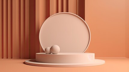 3d rendering of minimal geometric forms. Glossy podium for your design. Podium for show product