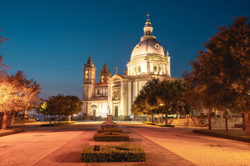Sancuary of our Lady of Sameiro, at  night. Braga, Portugal Juli 8 2023.
