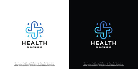 Cross Initial Latter Health Logo Design