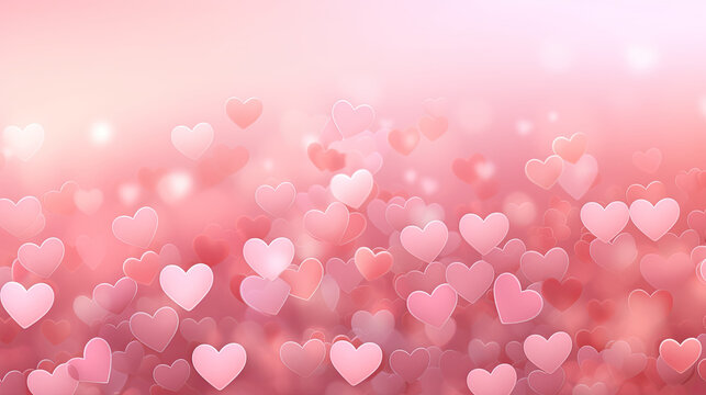 Pink hearts background, festive valentine background