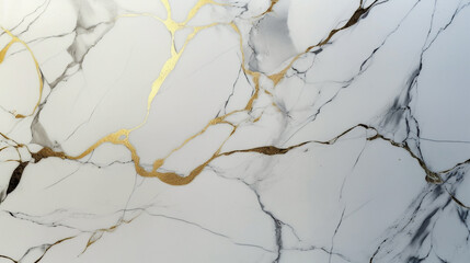 Smooth polished marble slab with gold pattern texture. Generative Ai. 
