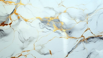 polished white marble slab with gold. Generative Ai. 