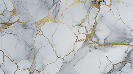 luxury white marble texture with golden veins. Generative Ai. 