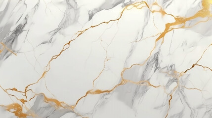 Fototapeta premium polished white marble with gold and gray veins. Generative Ai. 