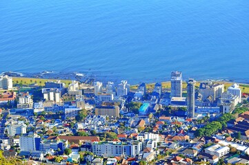 beautiful view of Sea Point, a town close to the ocean in Cape Town, South Africa