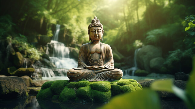 statue of buddha. Generative Ai. 