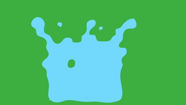 Animation loop video liquid element cartoon effect on green screen background 