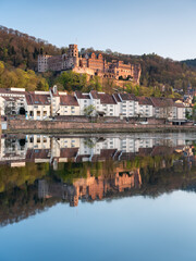 Fototapeta na wymiar Historic Heidelberg Castle ruins along the Neckar River