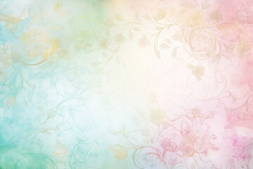 Vintage flowers background. Old paper texture. Ai generated