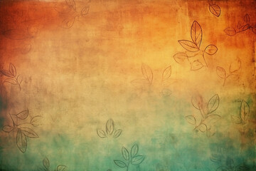 Fototapeta premium Vintage flowers background. Old grunge paper texture. Ai generated