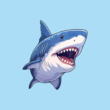 recommend clip art: shark illustration sea animal vector drawing sticker 