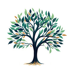 Fototapeta premium Green tree, TShirt Design , graphic design, Generative Ai