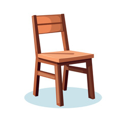 Classic wooden chair vector illustration on white background