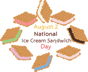 national ice cream sandwich day is celebrated every year on 2 august.
