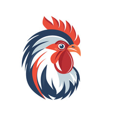Chicken Rooster Cock Vector Logo in Circle Emblem for Brand