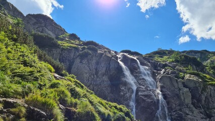 waterfall in the mountains