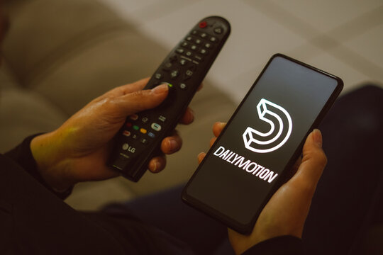 July 13, 2023, Brazil. In this photo illustration, the Dailymotion logo seen displayed on a smartphone.